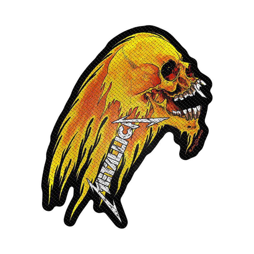 Metallica - Flaming Skull CutOut Patch - Multicolours